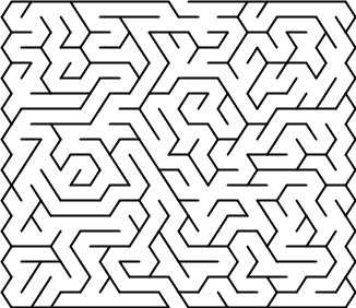Delta Maze with 35 by 20 cells