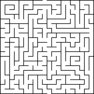 Orthogonal Maze with 20 by 20 cells